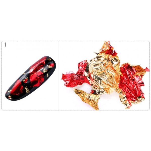 Foite subtiri colorate pentru decor unghii FSU01 Red Gold